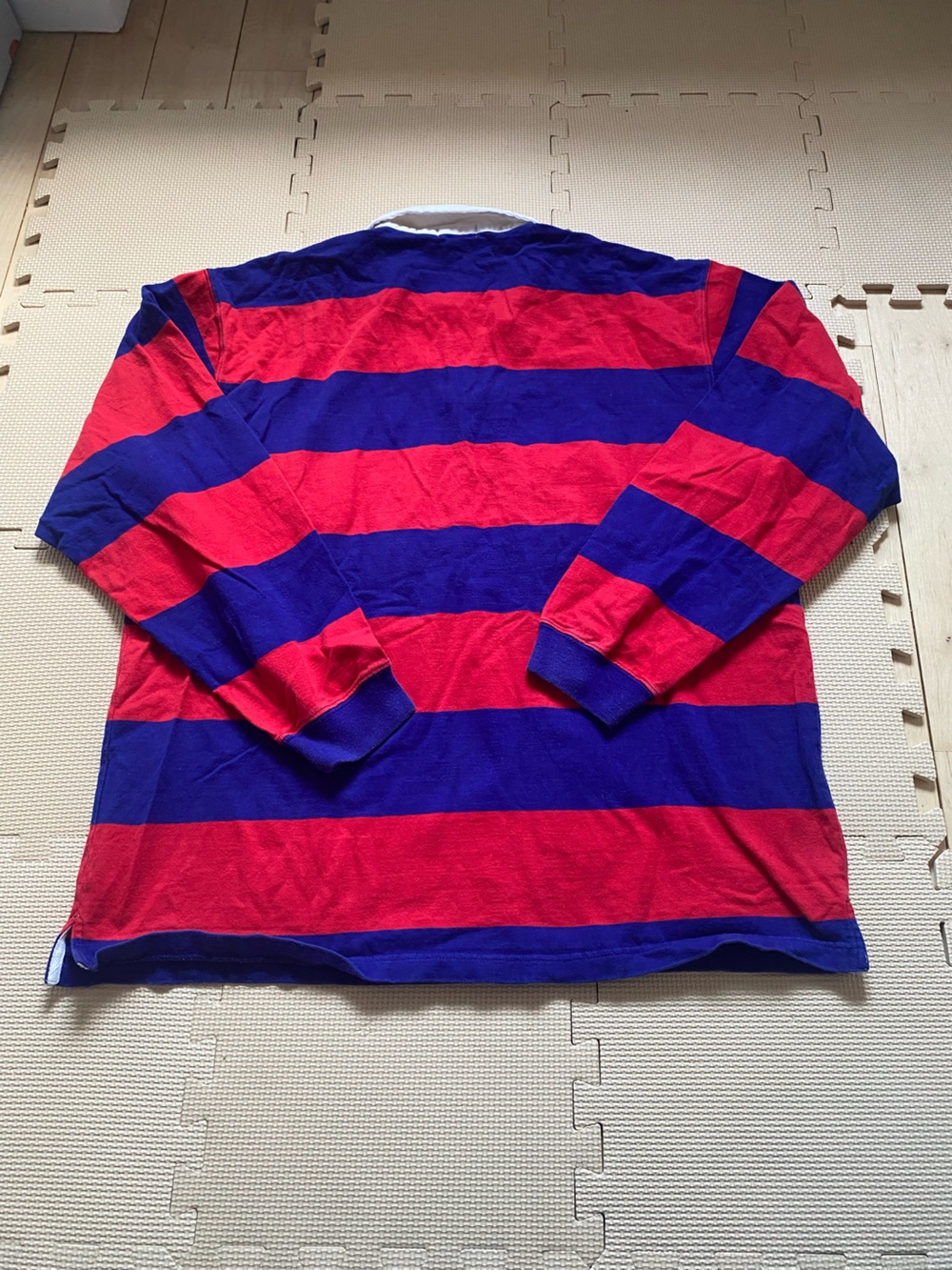 Jcrew Classic Rugby Striped Long-Sleeve Shirt - Red & Blue Size XL - Picture 5 of 5